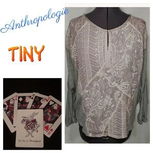Anthropologie Tiny Embroidered Top Oversized S
